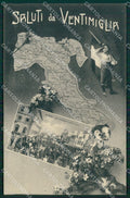 Imperia Ventimiglia Saluti da Bersaglieri cartolina MT3601 – fronte