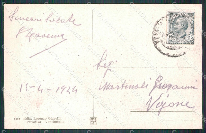 Imperia Ventimiglia Giardino Pubblico cartolina MT3636 – retro