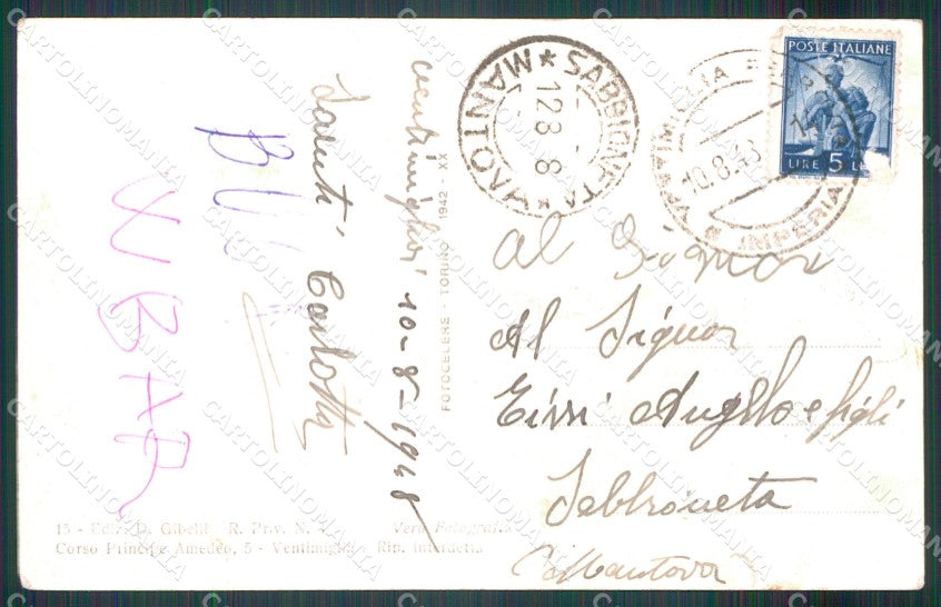 Imperia Ventimiglia città Vecchia Foto cartolina MT3645 – retro