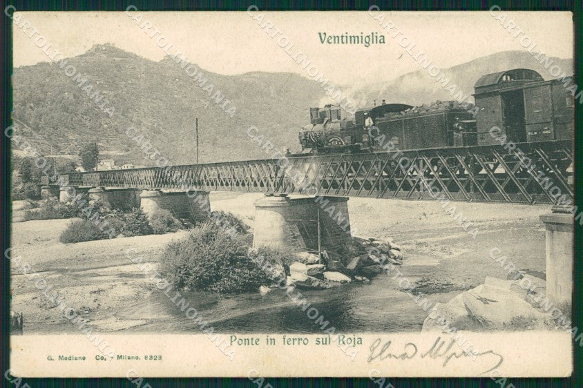 Imperia Ventimiglia Ponte sul Roia Treno cartolina MT3691 – fronte