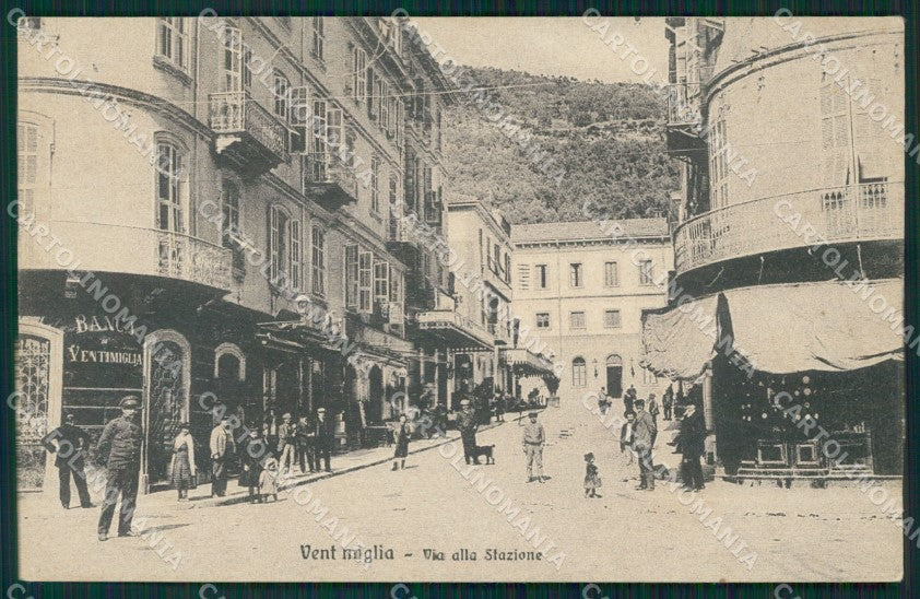 Imperia Ventimiglia Via della Stazione cartolina MT3706 – fronte