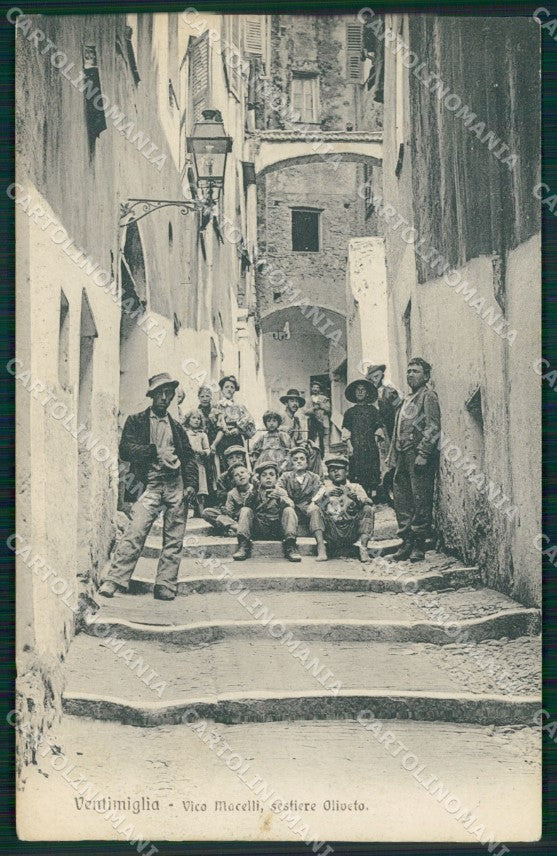 Imperia Ventimiglia via Macelli STRAPPINO PIEGA cartolina MT3713 – fronte
