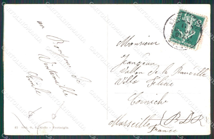 Imperia Ventimiglia via Macelli STRAPPINO PIEGA cartolina MT3713 – retro