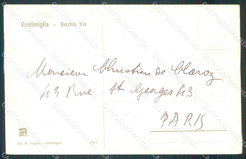 Imperia Ventimiglia cartolina MT3714 – retro