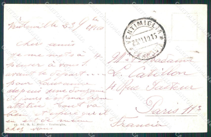 Imperia Ventimiglia Caserma Bersaglieri Forte San Paolo cartolina MT3718 – retro