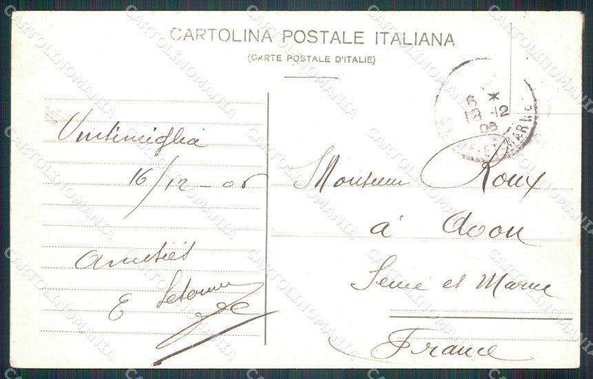 Imperia Ventimiglia Via Cavour Carrozza cartolina MT3727 – retro