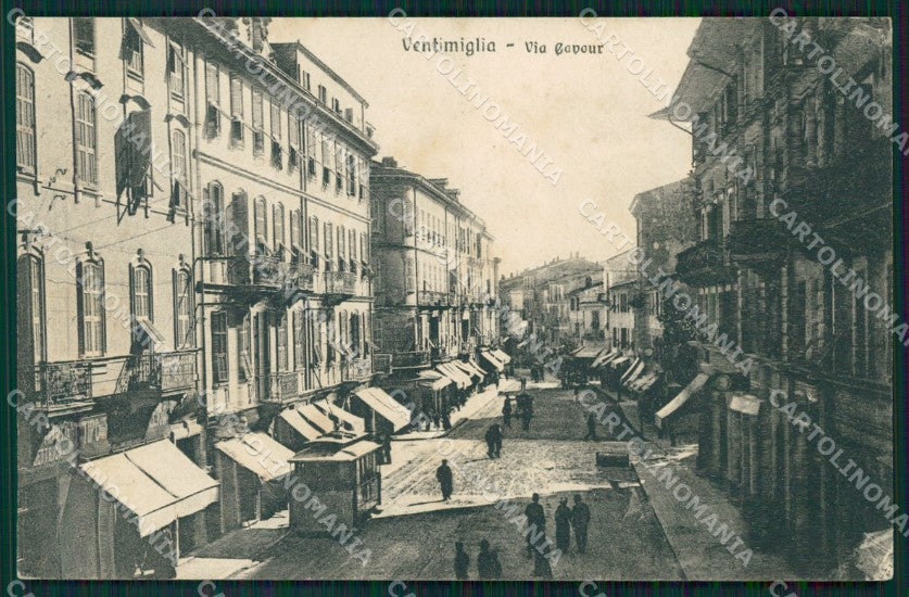 Imperia Ventimiglia Via Cavour Tram cartolina MT3728 – fronte