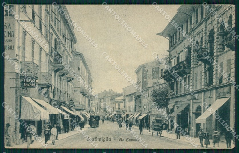 Imperia Ventimiglia Via Cavour Tram PIEGHINA cartolina MT3729 – fronte