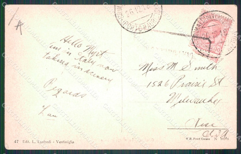 Imperia Ventimiglia Via Cavour Tram PIEGHINA cartolina MT3729 – retro