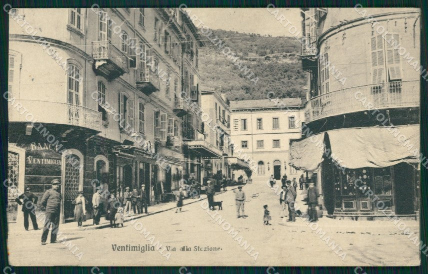 Imperia Ventimiglia Via della Stazione ABRASA cartolina MT3735 – fronte
