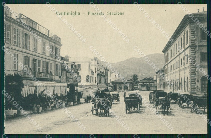 Imperia Ventimiglia Piazzale Stazione Carrozze cartolina MT3738 – fronte