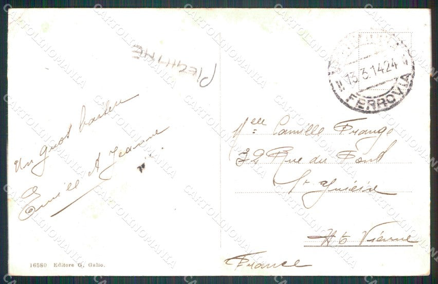 Imperia Ventimiglia Piazza della Stazione PIEGHE cartolina MT3743 – retro