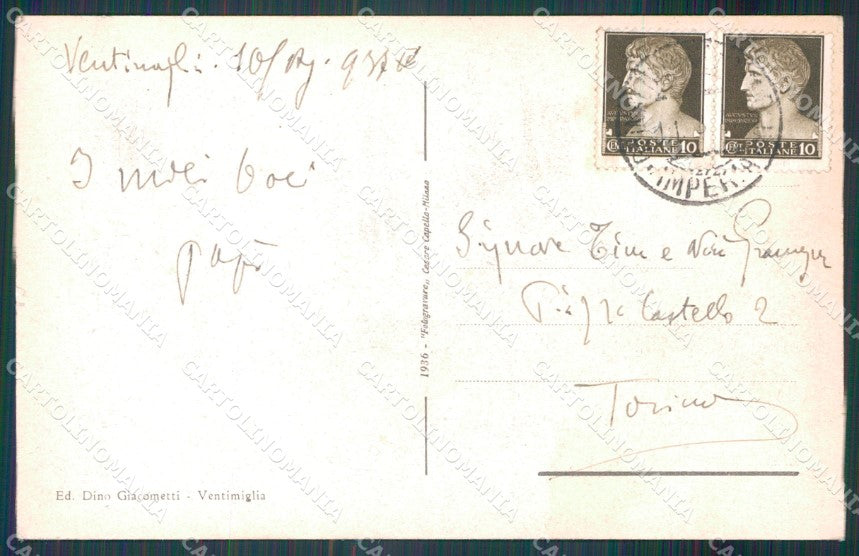 Imperia Ventimiglia Mentone cartolina MT3793 – retro