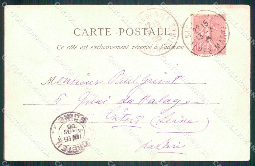 Francia Mentone Ponte San Luigi cartolina MT3796 – retro