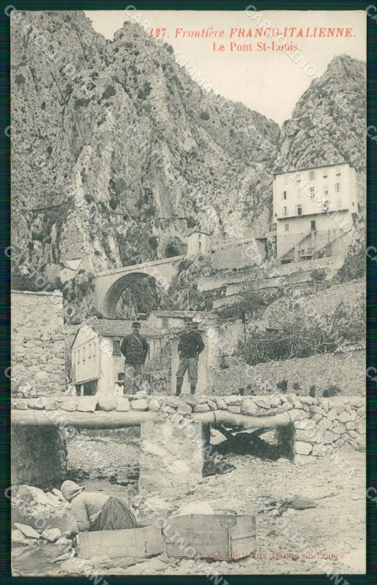 Francia Mentone Ponte San Luigi Frontiera Militari cartolina MT3797 – fronte