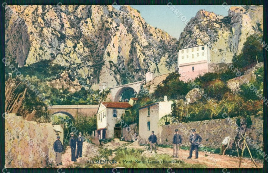 Francia Mentone Ponte San Luigi Militari cartolina MT3801 – fronte