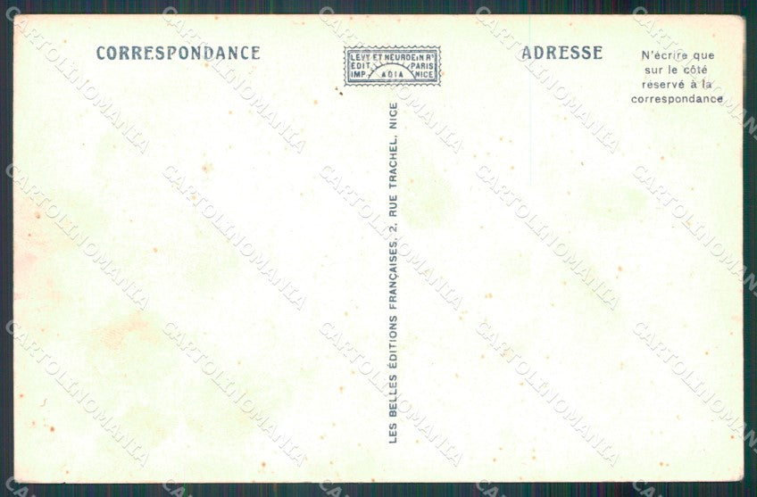 Francia Mentone Frontiera Corriera Auto cartolina MT3822 – retro