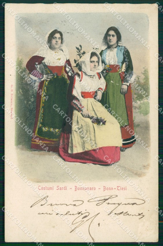Sassari Bonnanaro Costumi ABRASA cartolina MT3889 – fronte