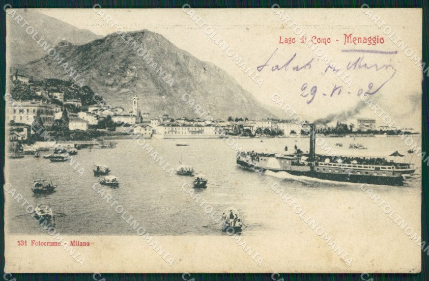 Como Menaggio Lago di Como Battello SCOLLATA cartolina MT3894 – fronte