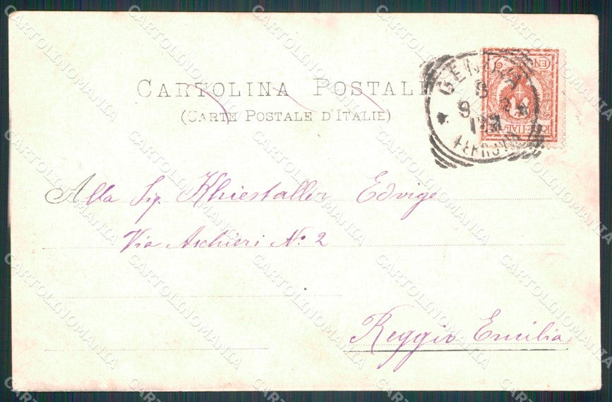 Genova città Porto Veliero Scaricatori di Carbone cartolina MT3940 – retro