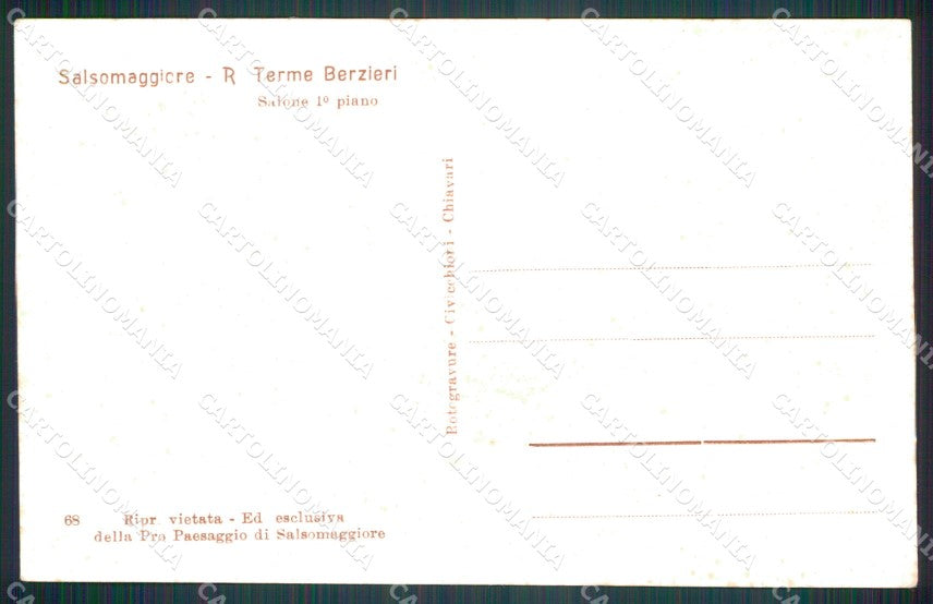 Parma Salsomaggiore Terme Berzieri cartolina MT3983 – retro