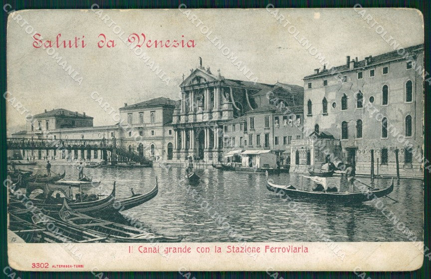 Venezia città Canal Grande Stazione Gondole cartolina MT4015 – fronte