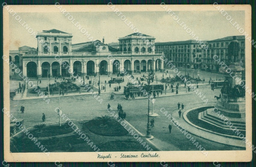 Napoli città Stazione Centrale PIEGHE cartolina MT4016 – fronte