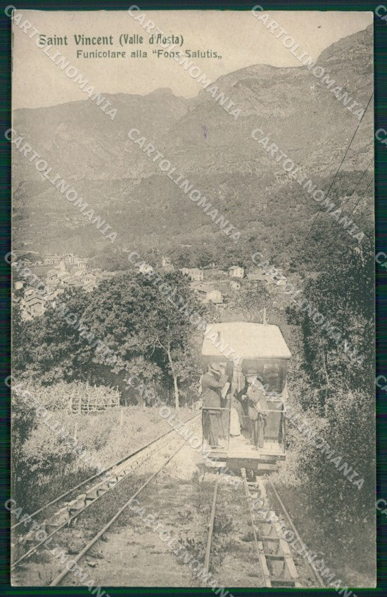 Aosta Saint Vincent Funicolare cartolina MT4049 – fronte