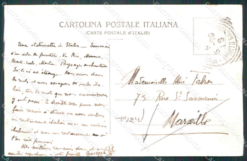 Imperia Ventimiglia Passerella sul Fiume Roia PIEGATA cartolina MT4056 – retro