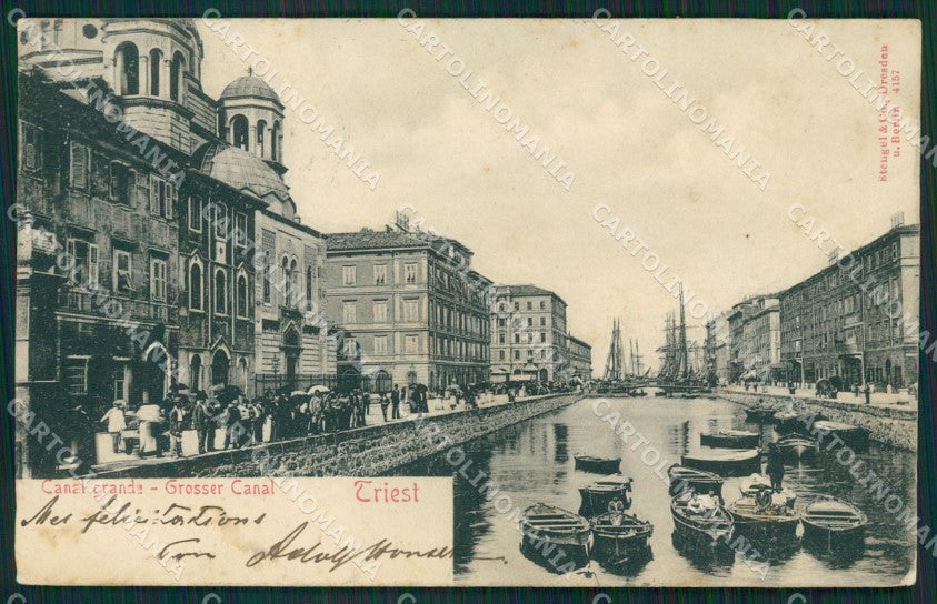 Trieste città Canal Grande Barche cartolina MT4058 – fronte