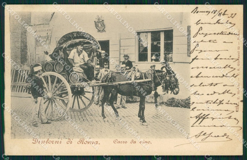 Roma città Carro del Vino Costumi cartolina MT4071 – fronte