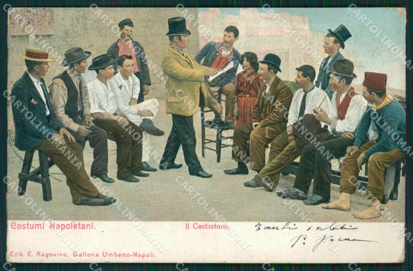 Napoli città Cantastorie Costumi cartolina MT4072 – fronte