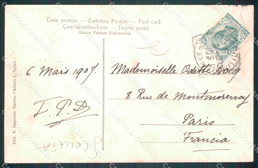 Napoli città Carro della Farina Costumi SCOLLATA cartolina MT4077 – retro