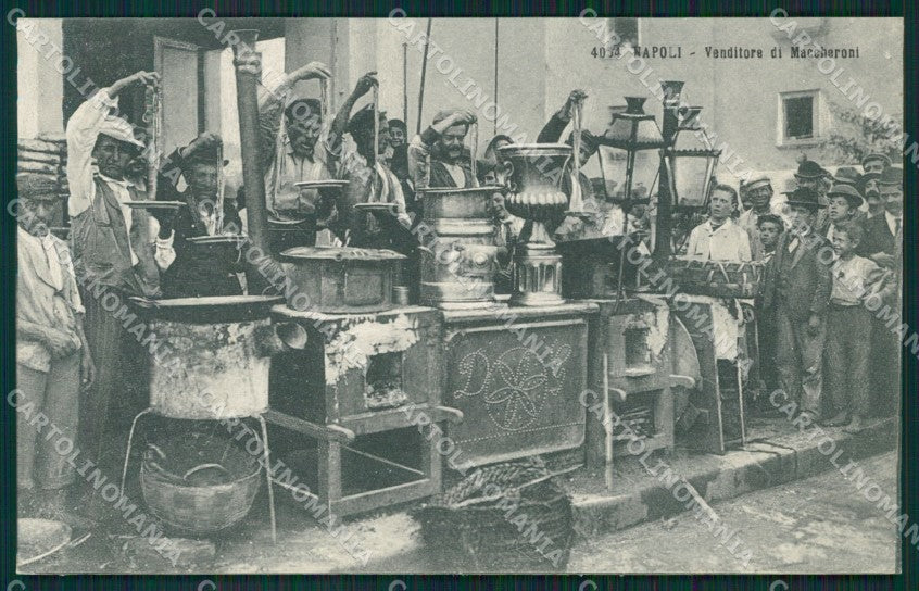 Napoli città Venditori di Maccheroni Costumi cartolina MT4081 – fronte