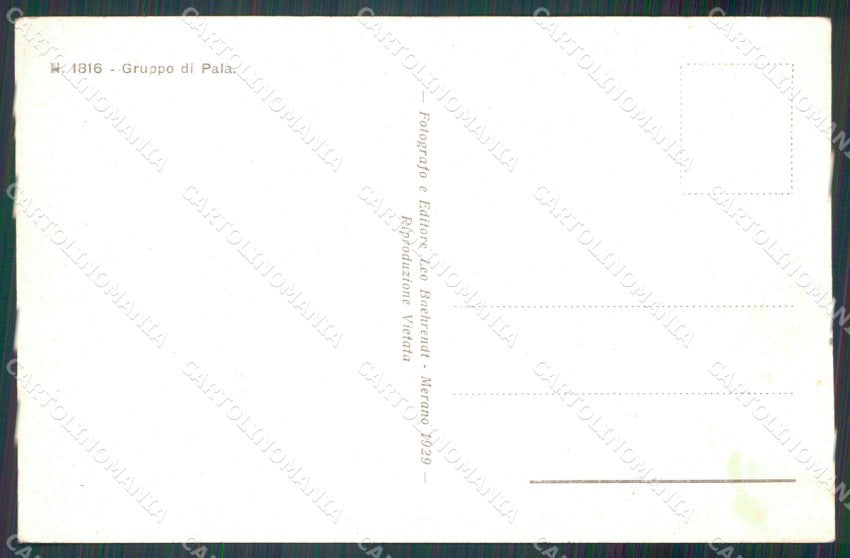 Trento Passo Rolle Cimone della Pala cartolina MT4125 – retro