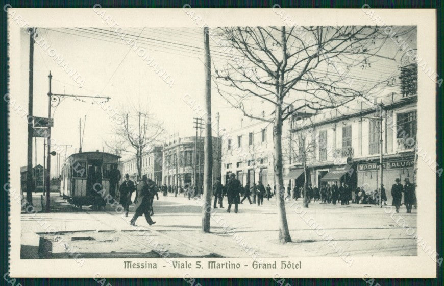 Messina città Viale San Martino Tram Foto cartolina MT4132 – fronte