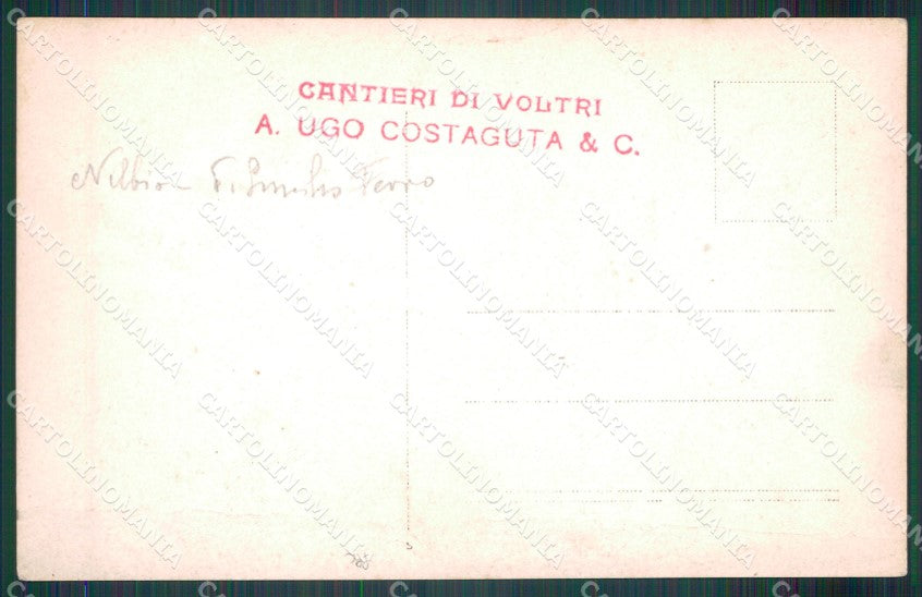 Genova Voltri Nibbio Motoscafo Cantieri Costaguta Foto cartolina MT4145 – retro