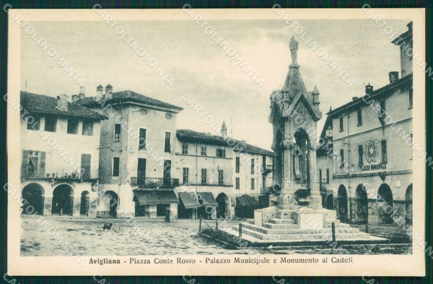Torino Avigliana Piazza Conte Rosso Monumento Caduti Municipio cartolina MT4328 – fronte