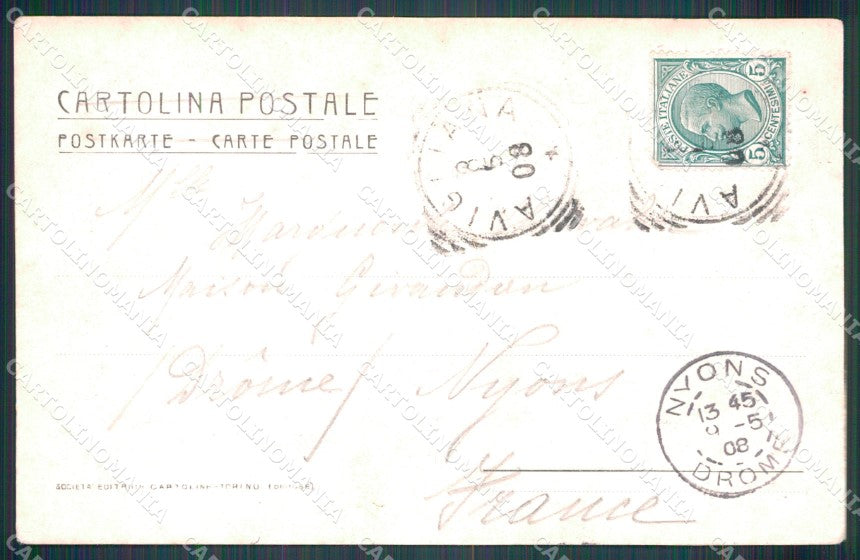 Torino Avigliana Chiesa dei Cappuccini Madonna dei Laghi cartolina MT4334 – retro
