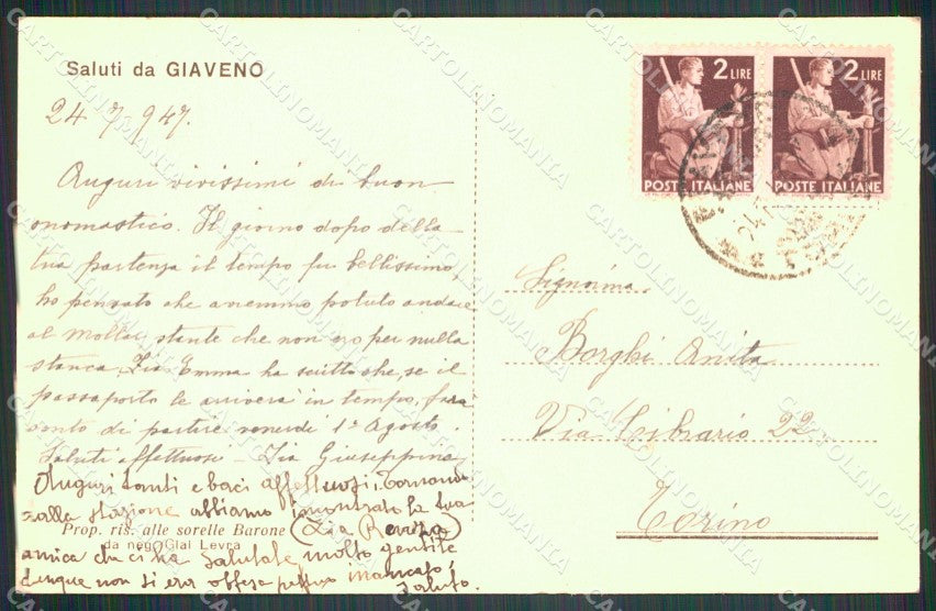 Torino Giaveno Panorama cartolina MT4358 – retro