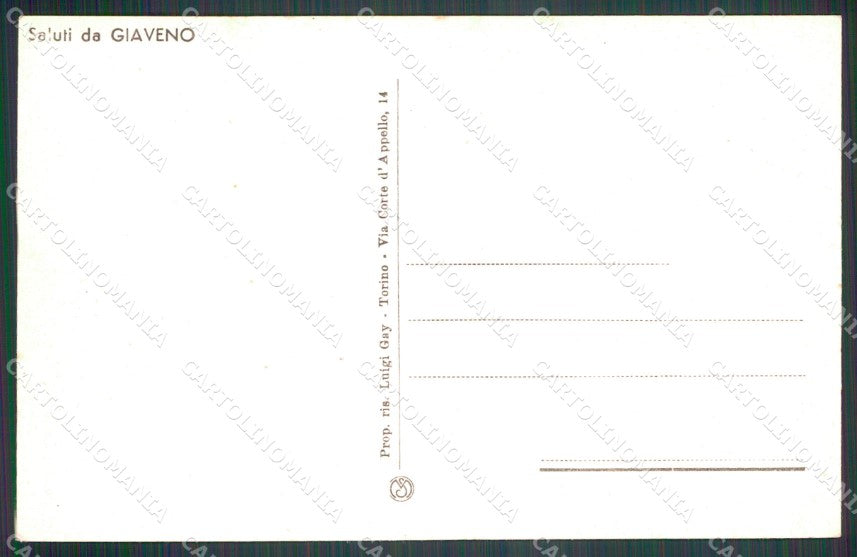 Torino Giaveno Rua Sangone cartolina MT4368 – retro