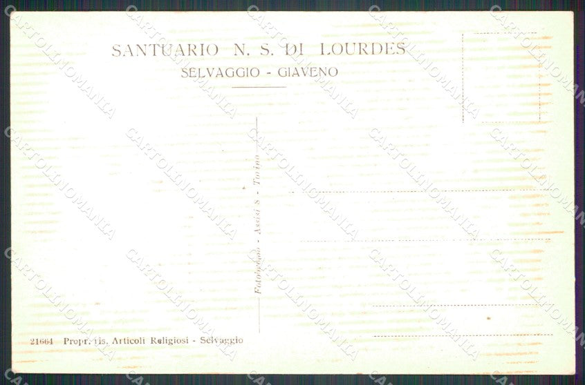 Torino Giaveno Selvaggio Santuario cartolina MT4374 – retro