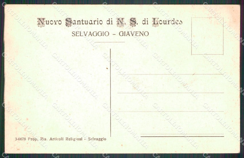 Torino Giaveno Selvaggio Santuario cartolina MT4378 – retro