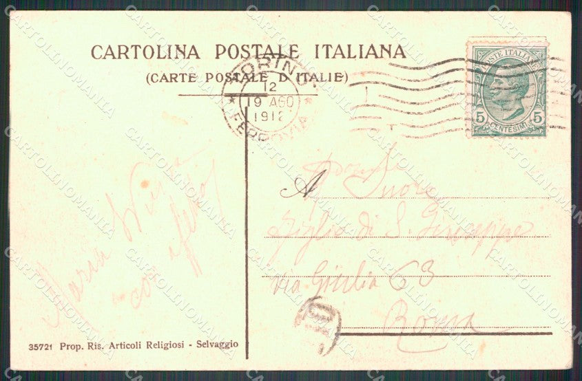 Torino Giaveno Selvaggio Santuario ABRASA cartolina MT4379 – retro