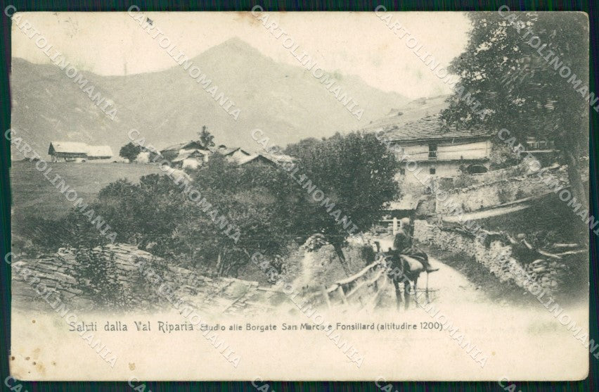 Torino Oulx Borgate San Marco Fonsillard Val Riparia PIEGHINE cartolina MT4424 – fronte