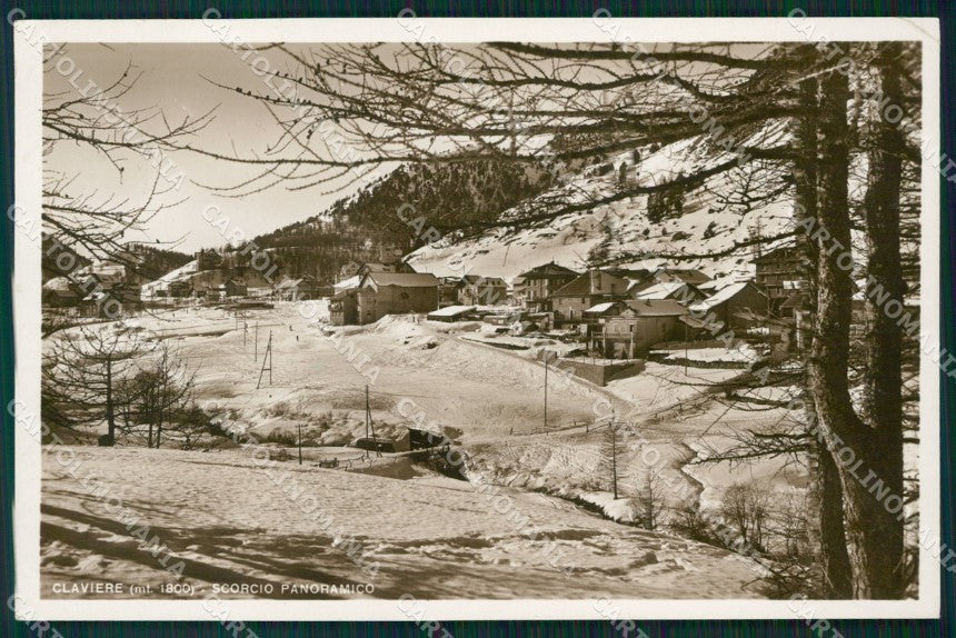Torino Claviere Clavieres Panorama Nevicata Foto cartolina MT4433 – fronte