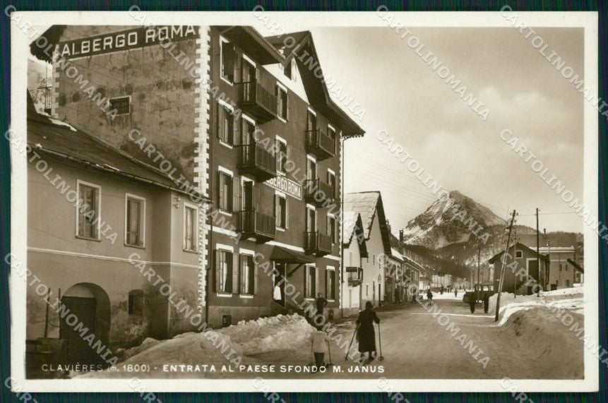 Torino Claviere Clavieres Entrata al Paese Nevicata Sci cartolina MT4438 – fronte