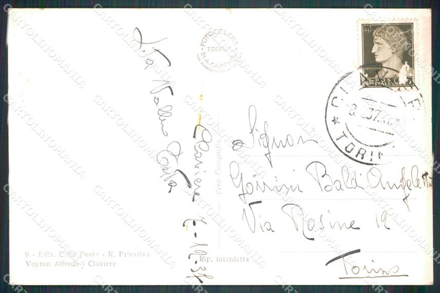 Torino Claviere Clavieres Colle Saurel Sci Foto cartolina MT4443 – retro