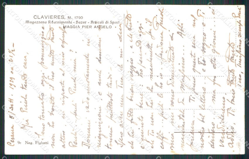 Francia Monginevro Montgenèvre Claviere Clavieres cartolina MT4447 – retro