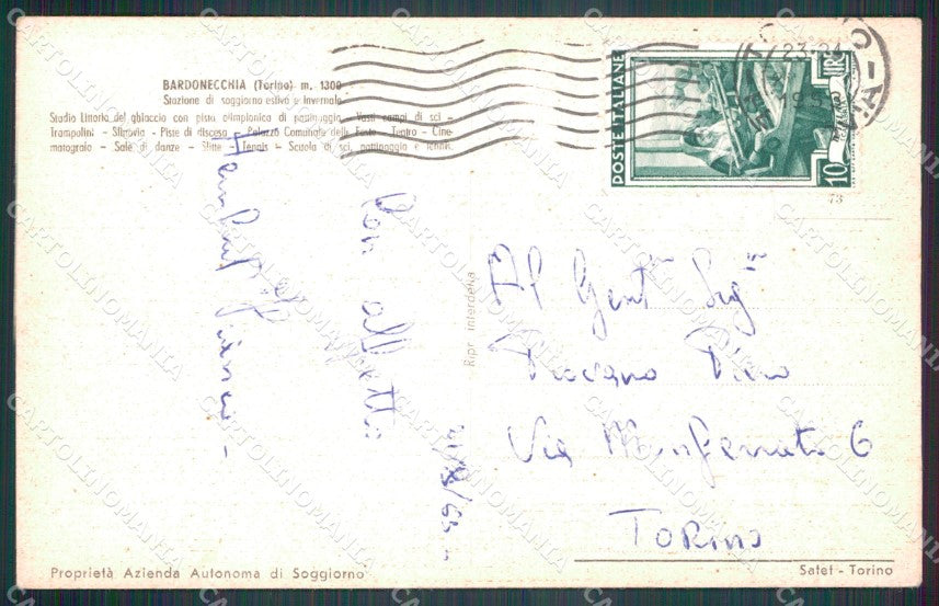 Torino Bardonecchia Villa Teresa Nevicata cartolina MT4462 – retro